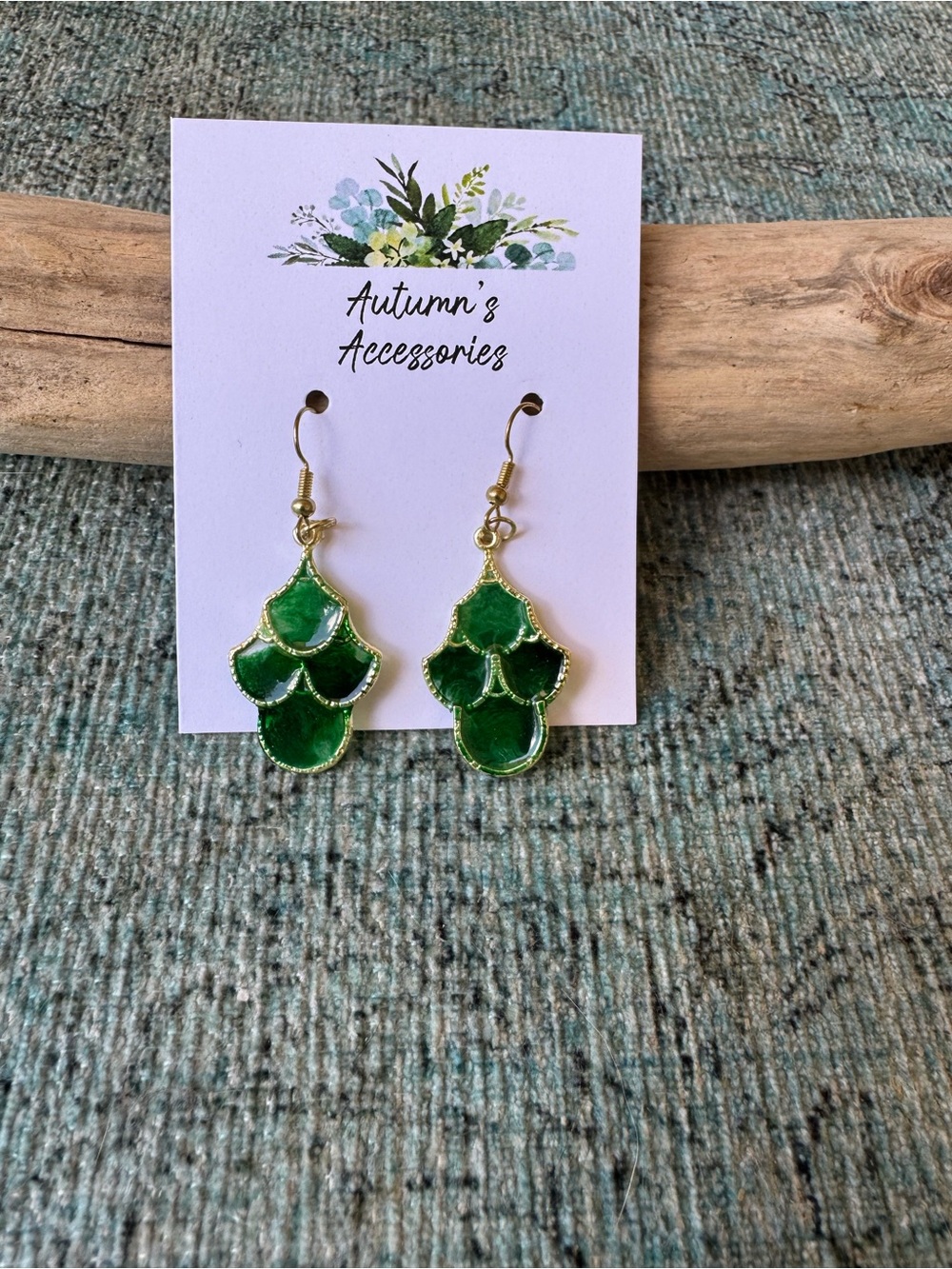 Autumn's Accessories Mermaid Tail Gold Earrings